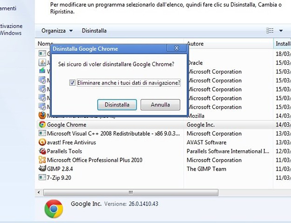 problema google chrome